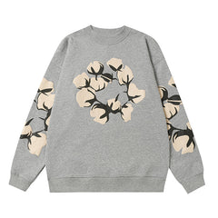 Denim Tears Grey Crewneck Sweatshirt Front Flower Wreath