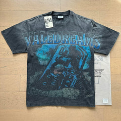 Vale Dreams Blue Graphic T-Shirt Washed Black